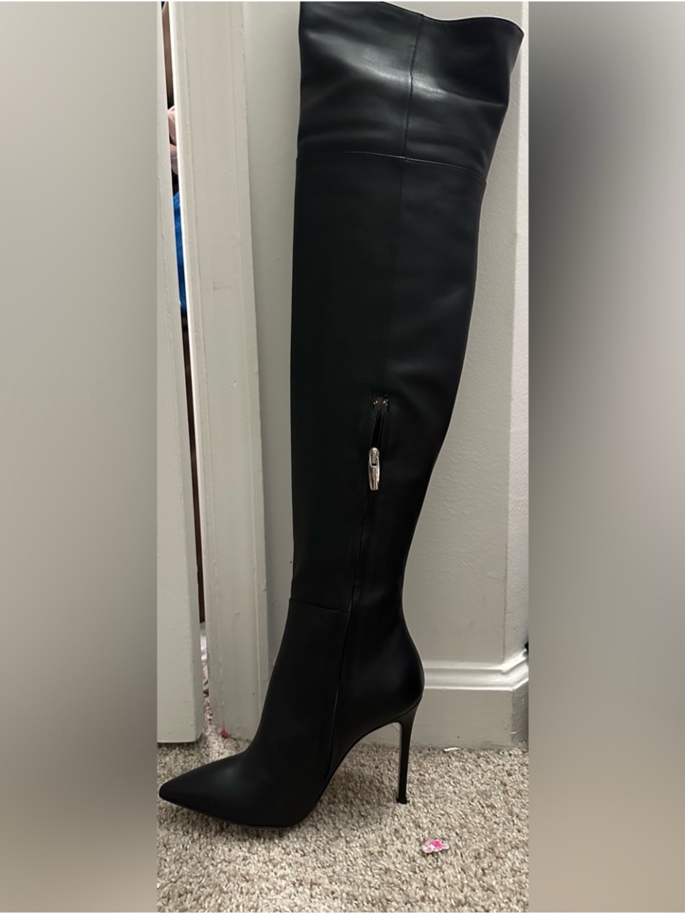 Gianvito Rossi Bea Cuissard Black Leather Over-the-Knee Boots